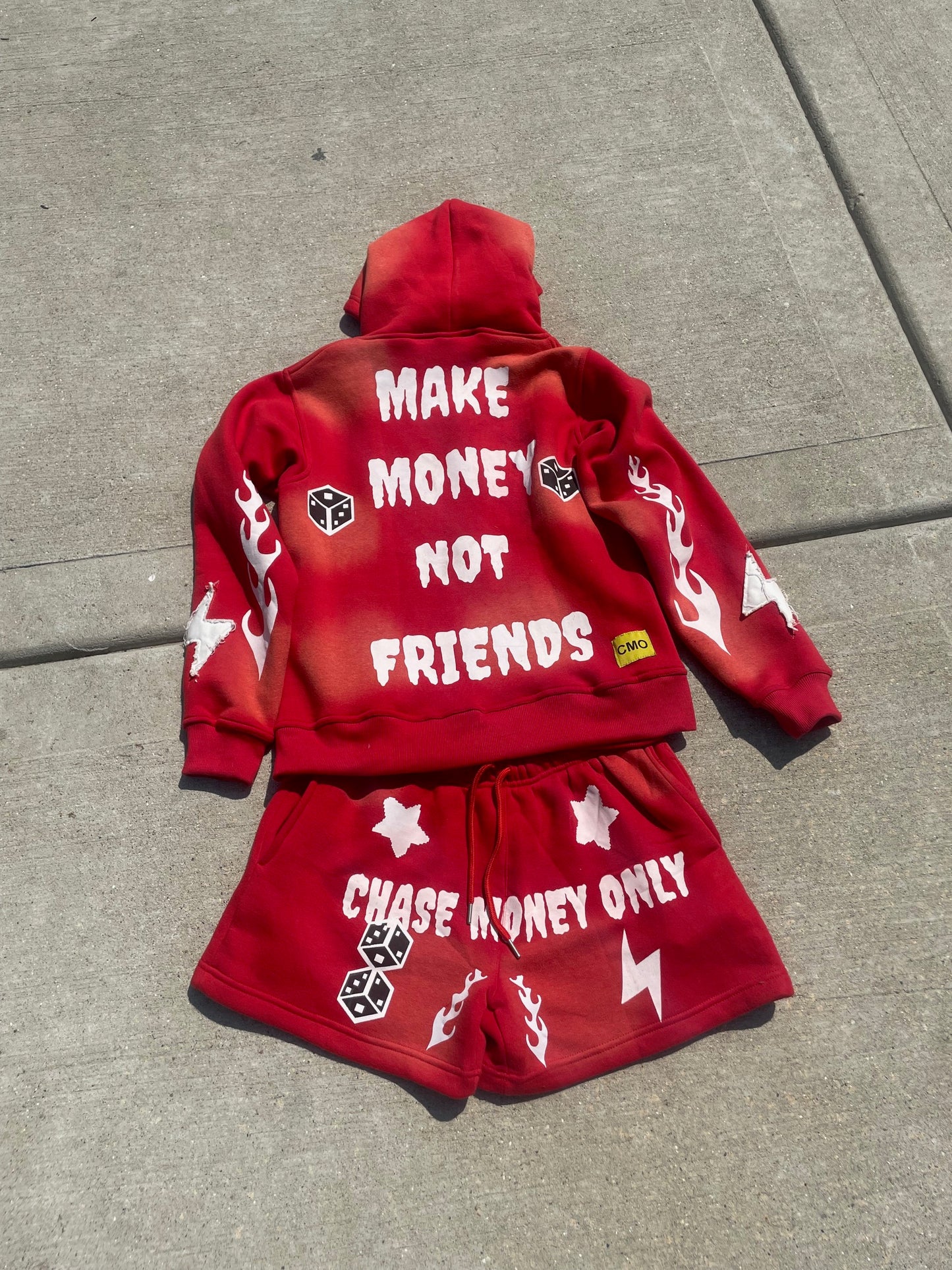 "CMO Red Zip Up Set"