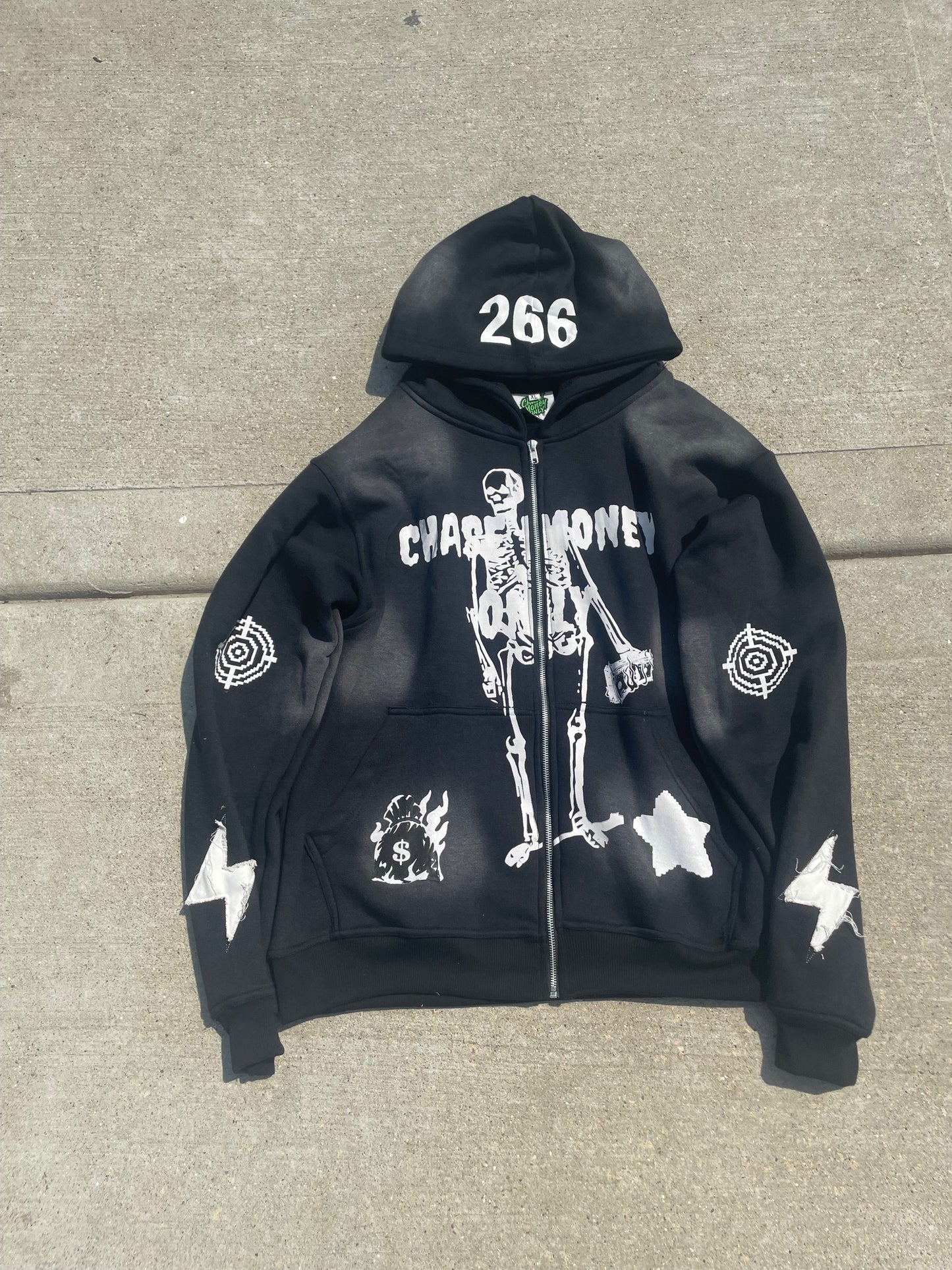 "CMO Black and white Zip Up"
