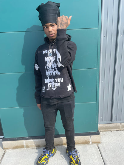 ChaseMoneyOnly "MTM' Black and White Pullover