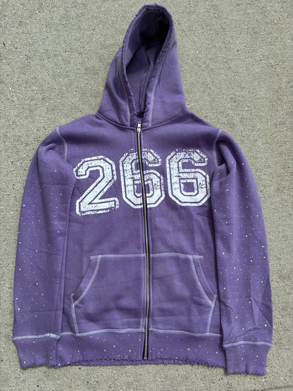 266 Royal Code Rhinestone Zip ups