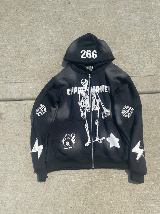 "CMO Black and white Zip Up"
