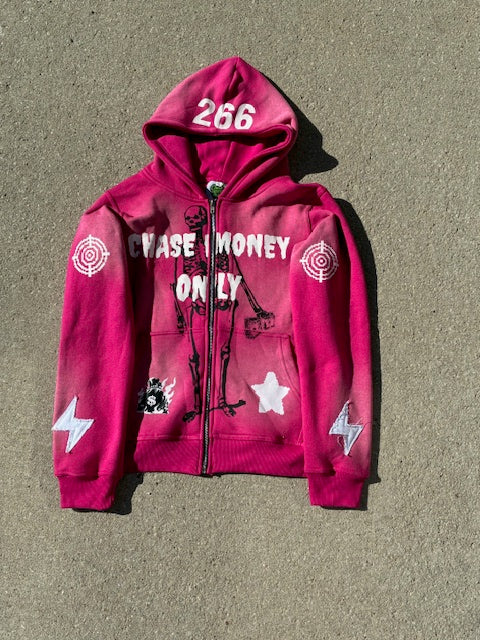 ChaseMoneyOnly Dark Pink Zip Ups