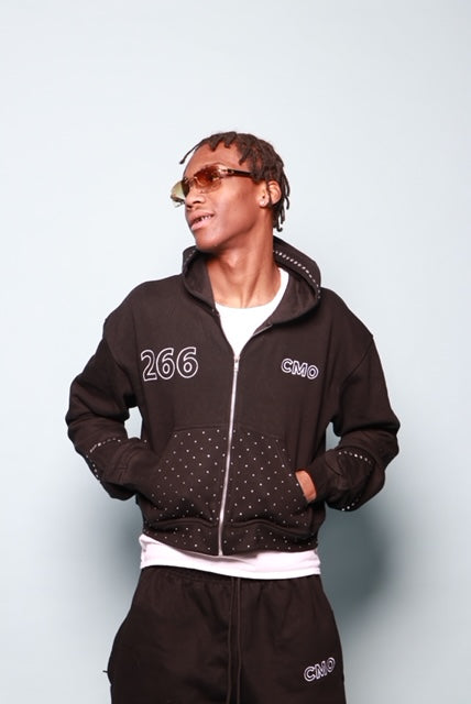 266 x CMO Crop Black Zip Ups