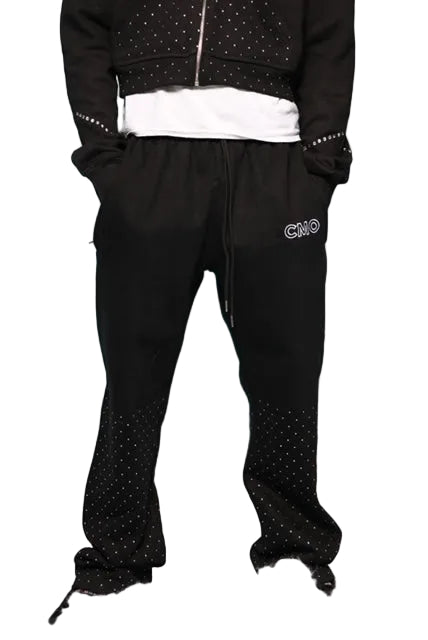 CMO Black Rhinestone Joggers