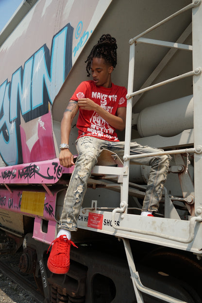 ChaseMoneyOnly "MTM" Red and White Shirts