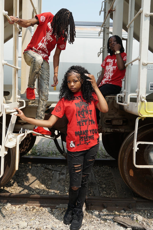 Chasemoneyonly "MTM" red and black Shirts