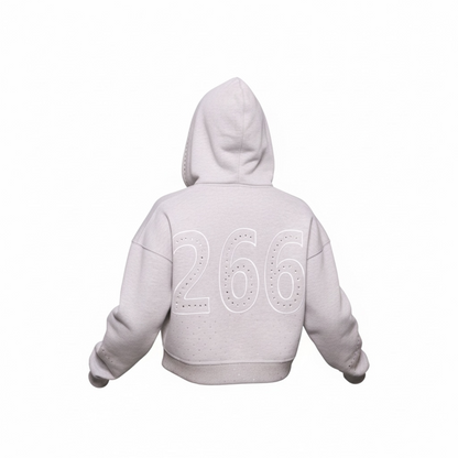 266 x CMO Grey Rhinestone Zip up
