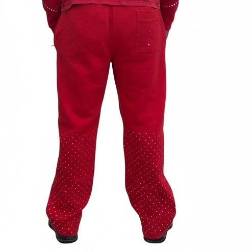 CMO Red Rhinestone Joggers