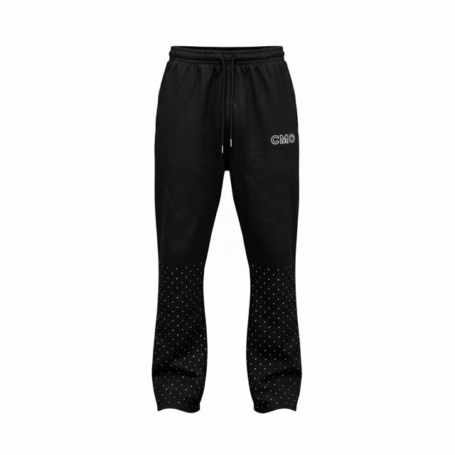 CMO Black Rhinestone Joggers