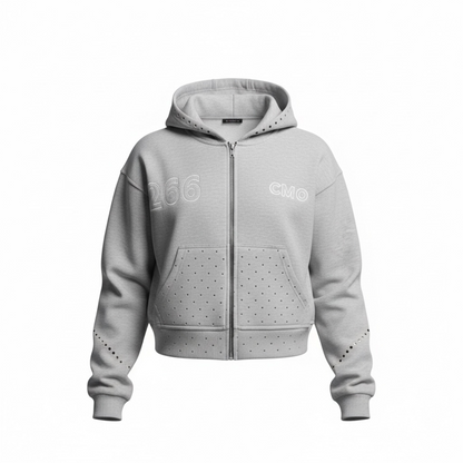 266 x CMO Grey Rhinestone Zip up