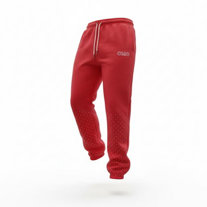 CMO Red Rhinestone Joggers